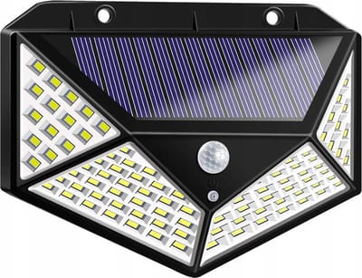 Ledlamp Floodlight met Bewegingssensor Draadloos – LED Lamp met krachtige Monocrystalline Zonnecellen en Lithium Accu – Lamp met 100 LEDS van 7 Watt – Verlichtingshoek van 270 graden – Waterdichte IP65 Tuinverlichting