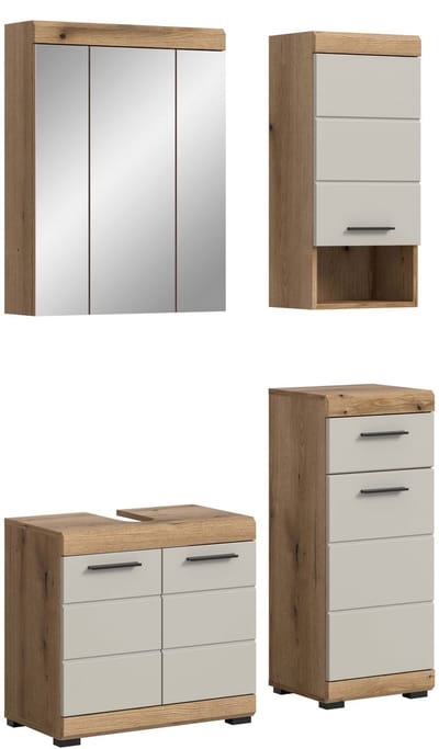 Scout badkamercombinatie kasjmier mat MDF TZ Evoke Oak NB - 34x112x191cm