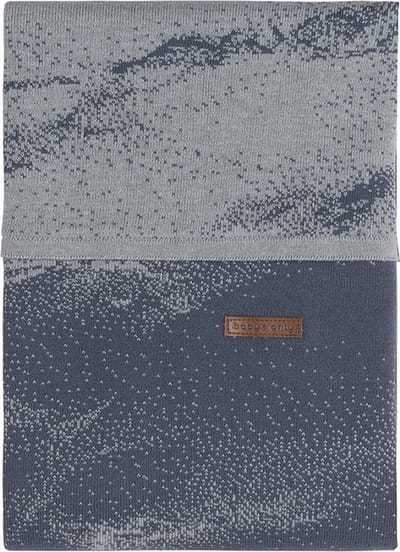 Baby's Only Gebreid baby dekbedovertrek ledikant - baby deken Marble - Granit/Grijs - 100x135 cm