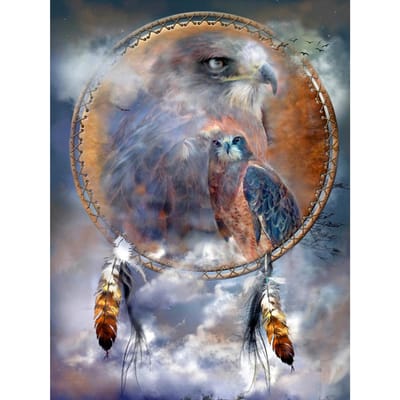 Diamant schilderij dier adelaar diamant borduurwerk dier dromenvanger foto kralen strass 20X30CM gray