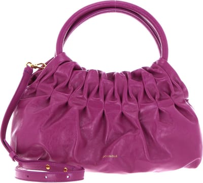 COCCINELLE Leren Handtas Schoudertas Croisette Rock Handbag Craquele` Leather Dahlia Paars