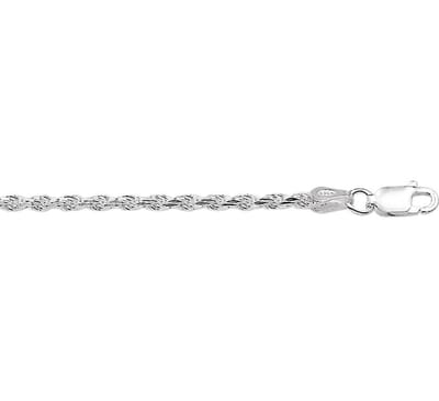YO&NO - Ketting - Zilver - Koord - Gediamanteerd - 2,8mm - 45cm - Sieraden vrouw - Gerhodineerd - Zilver 925