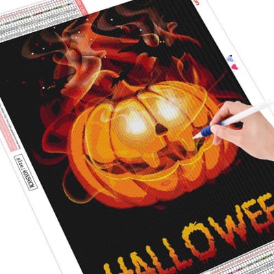 5d Diamant Schilderij Pompoen Met Ronde Strass Diamant Borduurwerk Kraal Foto Kits Halloween 20X30CM orange
