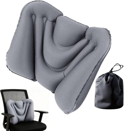 Opblaasbaar kussen（Tas niet inbegrepen） - Draagbaar - Comfortabel zitkussen - Compact ontwerp - Past zich aan de rondingen van het menselijk lichaam aan - Geschikt voor vliegtuigen, vrachtwagens, reizen, volwassenen en werkplekken.