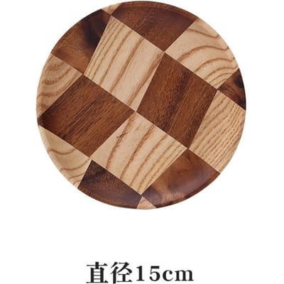 Creatief Houten Pallet Rond Dinerbord Huishoudelijk Gebruik Fruit Taart Dessertbord Houten Bord Sieraden Schotel Dienbladen Decoratief brown