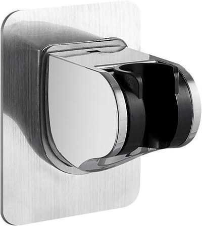 Handdouchehouder zonder boren, douchehouder, 45 graden verstelbaar, universeel, waterdicht, houder voor douchekop, zelfklevend, badkameraccessoires, zilver
