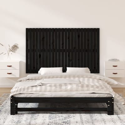 vidaXL - Wandhoofdbord - 147x3x90 - cm - massief - grenenhout - zwart