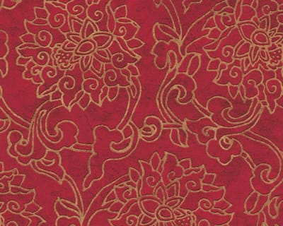 AS Création behang Bloemen goud metallic rood 374701
