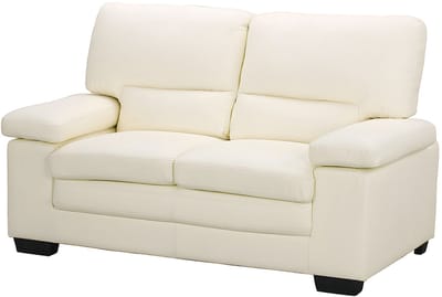 Vente-unique 3+2 zitsbank van ivoorkleurig buffelleer MIMAS II