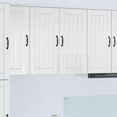 vidaXL - Wandkast - LUCCA - Hoogglans - Wit - 80 - x - 31 - x - 80 - cm - Bewerkt - hout