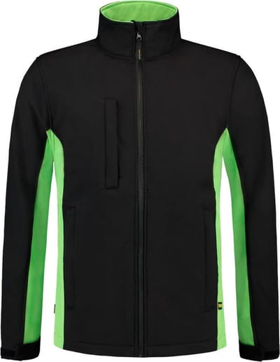 Tricorp Soft Shell Jack Bi-Color - Workwear - 402002 - Zwart / lime - maat 7XL