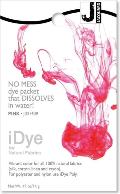 Jacquard textielverf iDye Natural roze 14g voor natuurlijke stoffen.