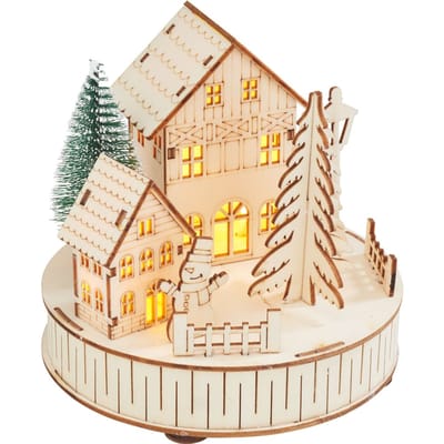 VBS Houten bouwpakket "Lichtjeslandschap met huisjes", incl. verlichting