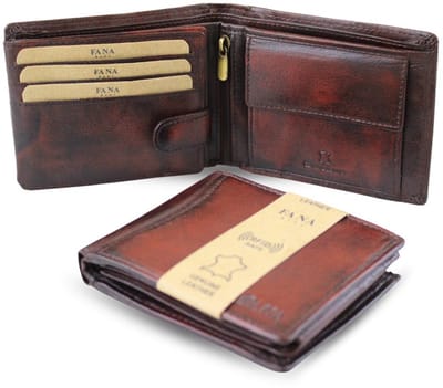 Fana Bags® Leren Heren Portemonnee Bruin - Billfold Leer - RFID - Portefeuille Heren - Cadeau voor Mannen