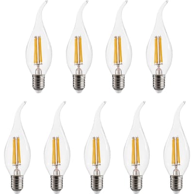 Ampoule LED 4W E14, blanc chaud 2700K, lampe LED de style vintage, équivalent à 40W, 9 paquets transparent
