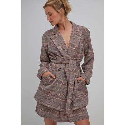 Josephine & Co Storm Blazer Multi Colour Dark Check Maat: 42 | Blazers Outlet | Dames | Zwart