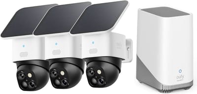 eufy Security SoloCam S340 - 360° buitencamera 3 PACK + Homebase 3 - Bundelvoordeel
