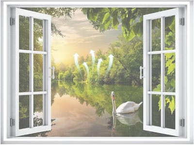 Zelfklevend Hor Raam Horren Wit Wasbaar Voor Binnen en Buiten 55x110cm
