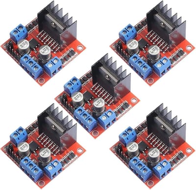 Stuurmodule L298N voor Arduino en Robotica, Dual H-Bridge voor DC en Stappenmotoren, Compatibel met MEGA R3 en ESP32