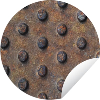 Tuincirkel Diamantplaat - Vintage - Roest - Industrieel - 60x60 cm - Ronde Tuinposter - Buiten