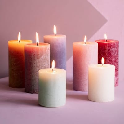 Bolsius Stompkaars Ash Rose Ø100 mm - Hoogte 10 cm - Grijs/Roze - 62 branduren