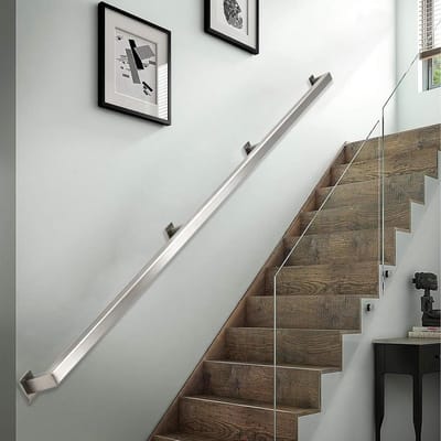 Trapleuning Metaal - Wandsteun Leuning - Veilige Steun - Roestvrij Staal - 3 Meter Lengte - Zilver