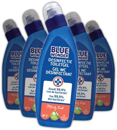 6 x Blue Wonder - Toiletreiner - Desinfectie Gel - Minty Fresh - 750 ml - Toilet Schoonmaak - Toilet Reiniger - Kalkverwijderaar - Desinfecterend Toilet - Toiletgel