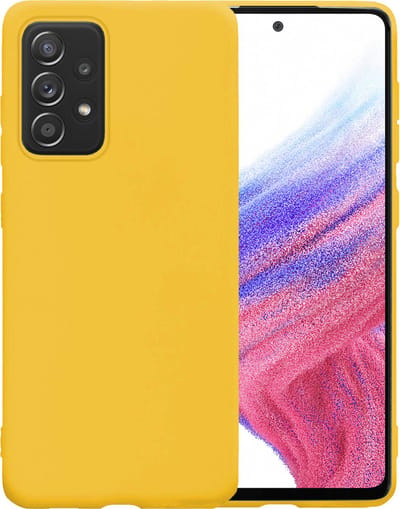 Hoesje - Geschikt voor Samsung Galaxy A53 - Sterk & Shockproof - Siliconen Case - Hoes Cover - Telefoonhoes - Geel