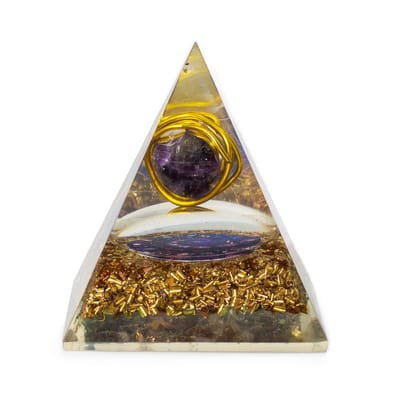Orgoniet Piramide Amethist - Koperen Schilfers