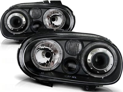 Koplampen dual halo rims VW GOLF 4 09 97-09 03 ANGEL EYES ZWART
