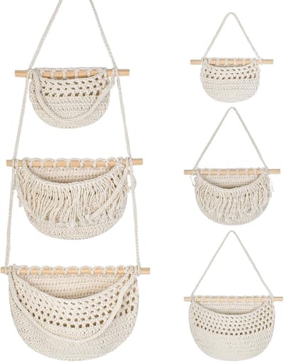 Thijox - Hangende Wandtas Organizer voor Kinderkamer - Beige Opbergtas met Meerdere Vakken voor Speelgoed, Boeken en Kleding - Praktische Wandoplossin