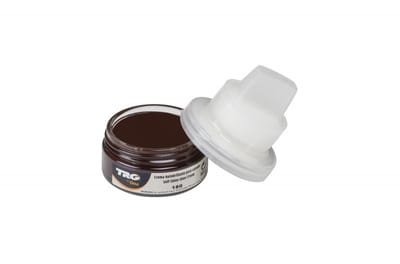 TRG – schoencrème met bijenwas – chocolade bruin - met bijhorende spons – 50 ml