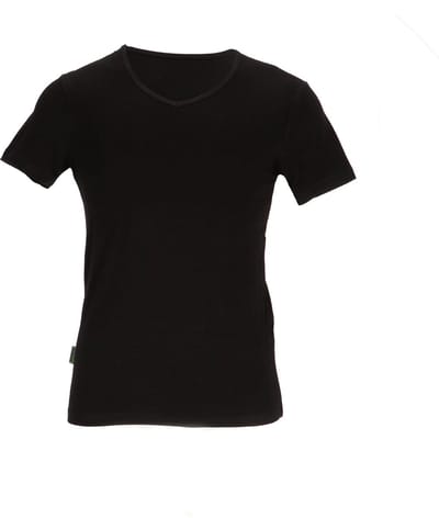 Basset Heren Bamboe T-Shirt V-Hals Zwart - Maat L