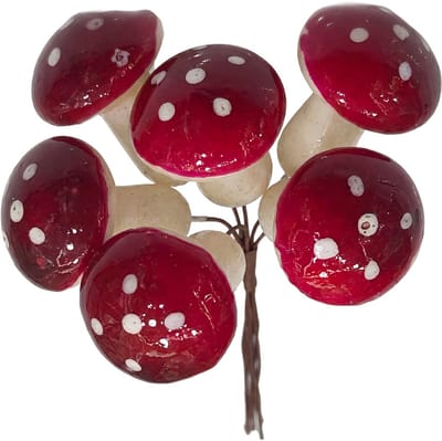 Clayre & Eef Decoratie Beeld Paddenstoel Rood Kunststof