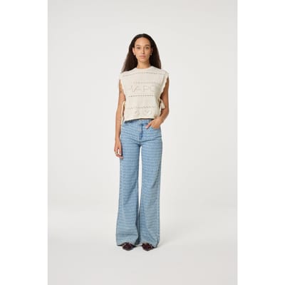 Fabienne Chapot Thea Wide Leg Jeans Light Blue Maat: W33L32 | Wijde Broeken Outlet | Dames | Blauw