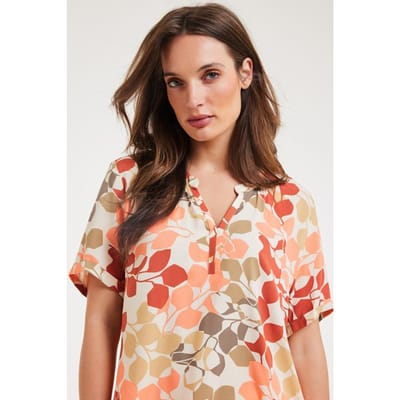 Blouse Moana Sand Bright leaves print