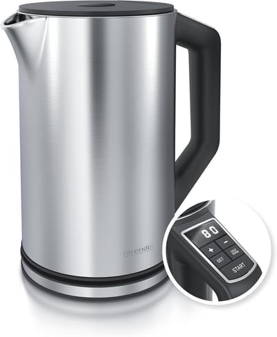 Roestvrijstalen waterkoker met temperatuurinstelling van 40-100 graden - Dubbelwandig design - 1,5 liter - 2200 W