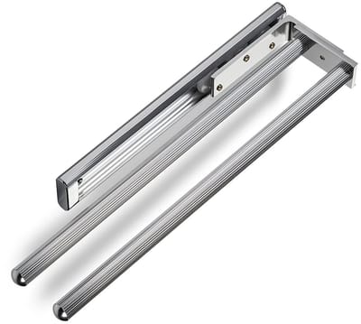 SOTECH Aluminium Handdoekhouder TED 2-armig gepolijst chroom (325 - 487 mm, uitschuifbaar, draaibaar) telescopisch handdoekrek geschikt voor badkamer of keuken