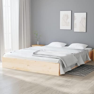 Houten Bedframe - Tweepersoonsframe - Slaapkamer Inrichten - Massief Grenenhout - 120x190 cm - Natuurlijk
