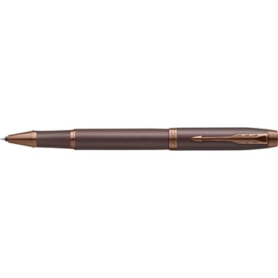 Parker IM Monochrome rollerballpen | zwarte inkt | bordeauxrode afwerking en details | fijne punt | met geschenkdoos