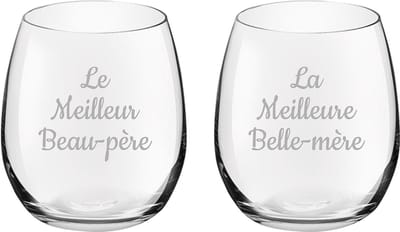 Drinkglas gegraveerd - 39cl - Le Meilleur Beau-père & La Meilleure Belle-mère