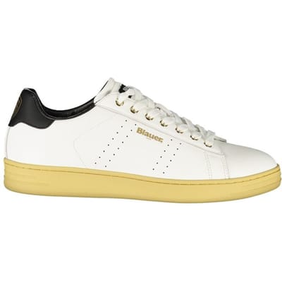 Blauer Witte Polyurethaan Heren Sneaker