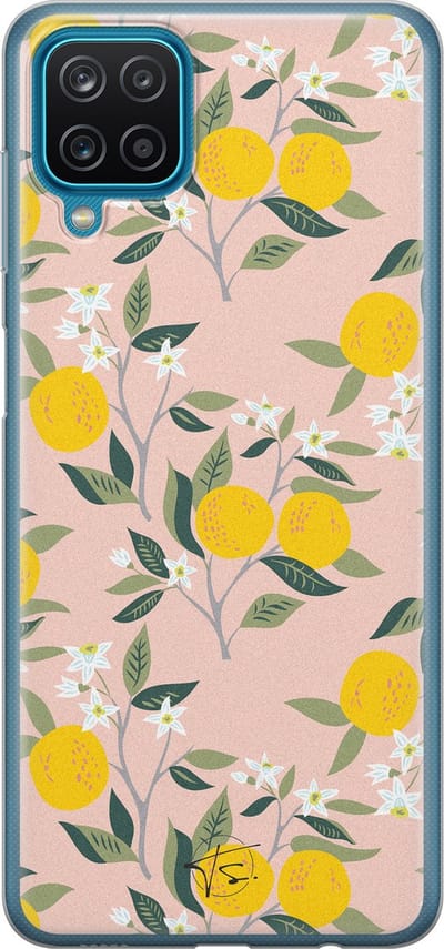 Hoesje geschikt voor Samsung Galaxy A12 - Citroenen - Soft Case - TPU - Natuur - Geel - Mooie Telefoonhoesjes