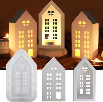 DIY 3D Silicoon Mallen voor Huisdecoratie, Kaarsenstandaards en Kerstversiering, Perfect voor Creatieve Projecten en Ambachten