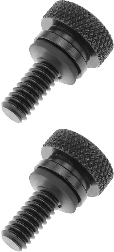 Dailygoods- Achterbank Schroef - Zwart Aluminium - 2 Stuks - Rubber Pakking - Draadtype 1/4"-20 - Eenvoudige Installatie - Zadelbout