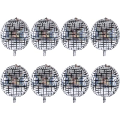 8 Stuks 4D Zilverfolie Ballon Glanzende Gladde Oppervlakken Aluminiumfolie Ballonnen voor Verjaardagsfeesten