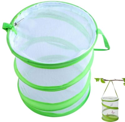 1 stuk, vlinderkooi, vlindernet,buiten voor kinderen, opvouwbaar, draagbaar, netkooi/netzak, geschikt voor het vangen van vlinders, het observeren van insecten, het verkennen van de natuur, groen, 15*15*17cm
