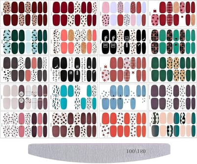 Leopard Print Nagel Stickers - 20 Bladen Volledige Wrap Zelfklevende Nail Art Stickers met Vijl voor DIY Nagelontwerp voor Vrouwen, Meisjes en Kinderen