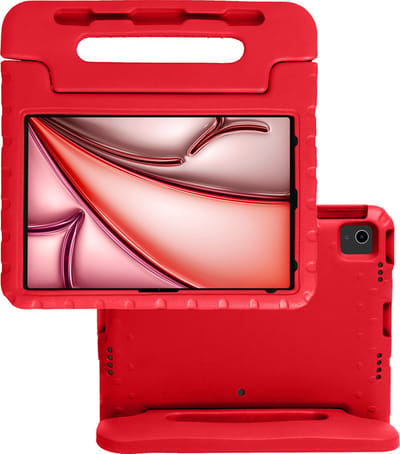 Hoes - Geschikt voor Apple iPad Air (2024/2025/2026) - 13 inch - Kinderhoes Shockproof Bumper - Kidsproof Case - Tablet Hoesje - Kinder Hoes Cover - Rood