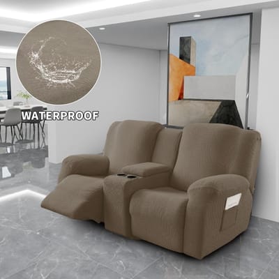 8 stuks/set waterdicht 2-zits relaxbankhoezen all-inclusive loveseat middenconsole bankhoezen 2Seat Recliner cover